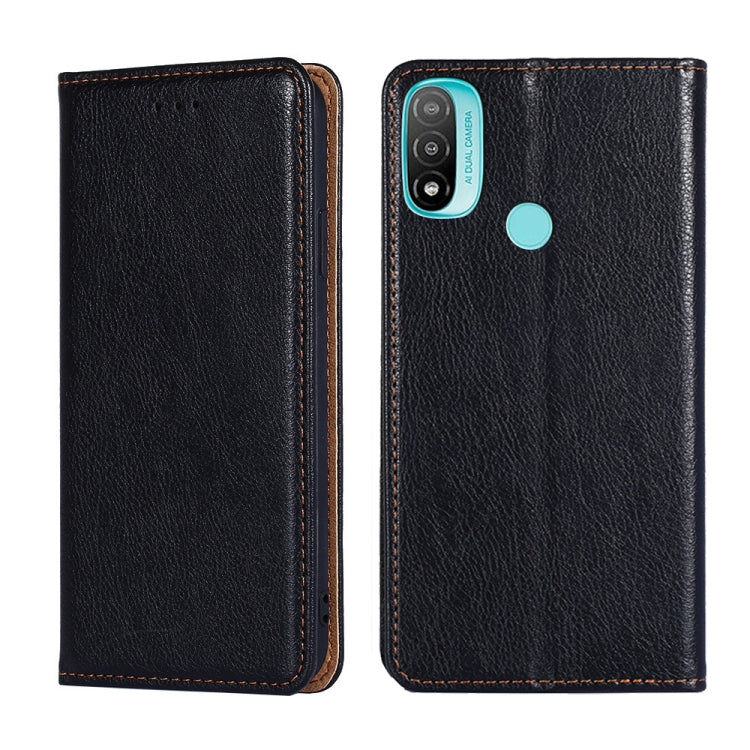 For Motorola Moto E20 Gloss Oil Solid Color Magnetic Leather Phone Case
