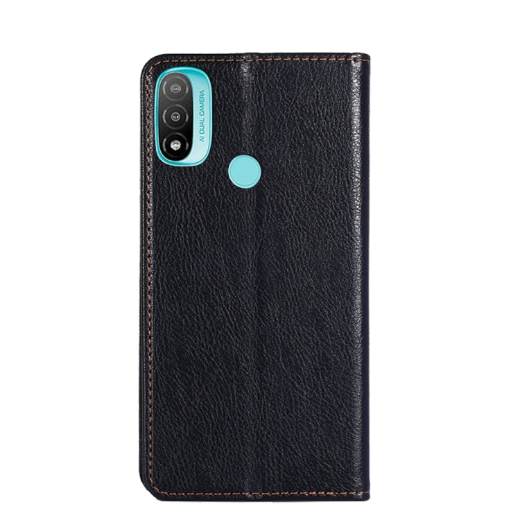 For Motorola Moto E20 Gloss Oil Solid Color Magnetic Leather Phone Case