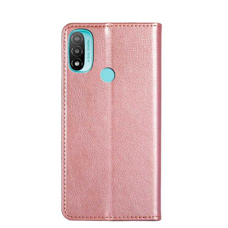 For Motorola Moto E20 Gloss Oil Solid Color Magnetic Leather Phone Case