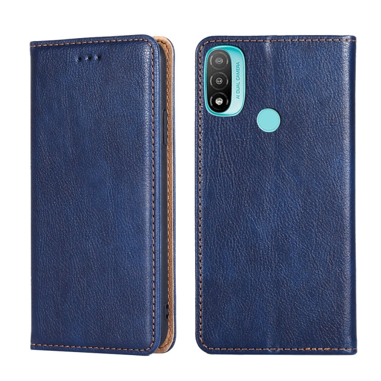 For Motorola Moto E20 Gloss Oil Solid Color Magnetic Leather Phone Case