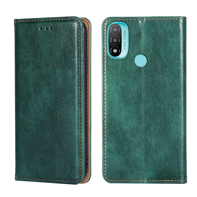 For Motorola Moto E20 Gloss Oil Solid Color Magnetic Leather Phone Case