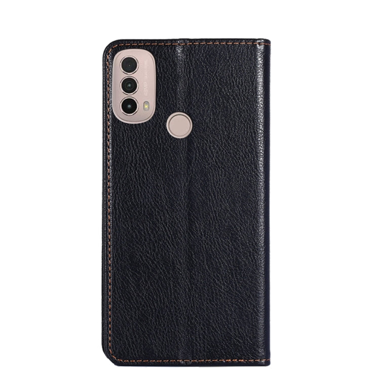 For Motorola Moto E40 Gloss Oil Solid Color Magnetic Leather Phone Case