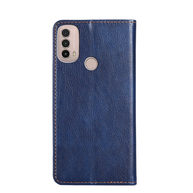 For Motorola Moto E40 Gloss Oil Solid Color Magnetic Leather Phone Case