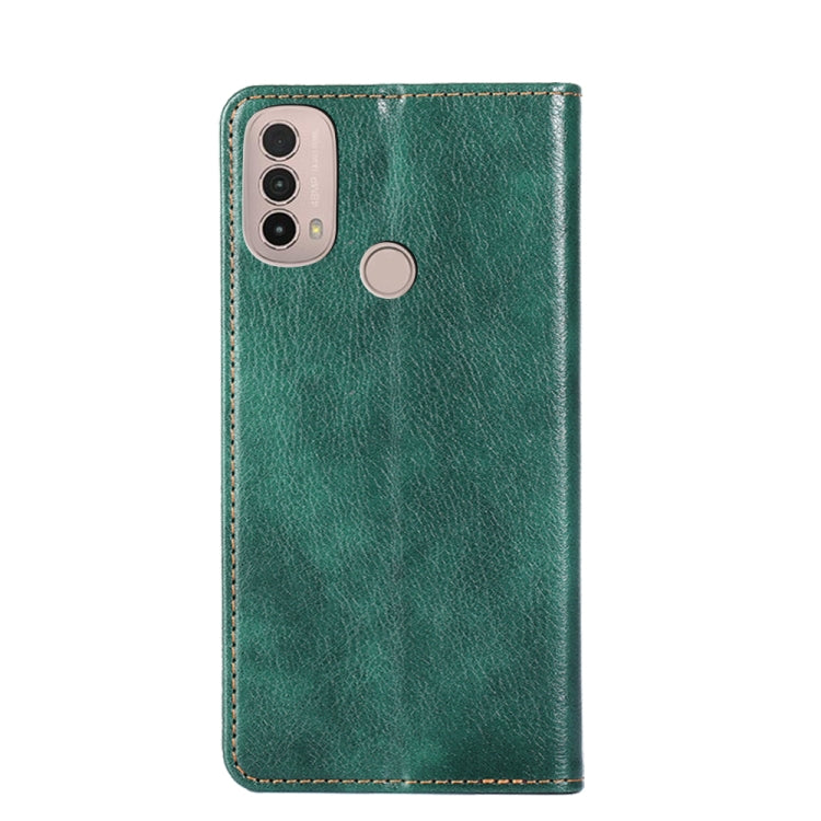 For Motorola Moto E40 Gloss Oil Solid Color Magnetic Leather Phone Case