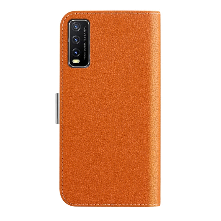 For vivo Y20 2021 Indian Candy Color Litchi Texture Leather Phone Case