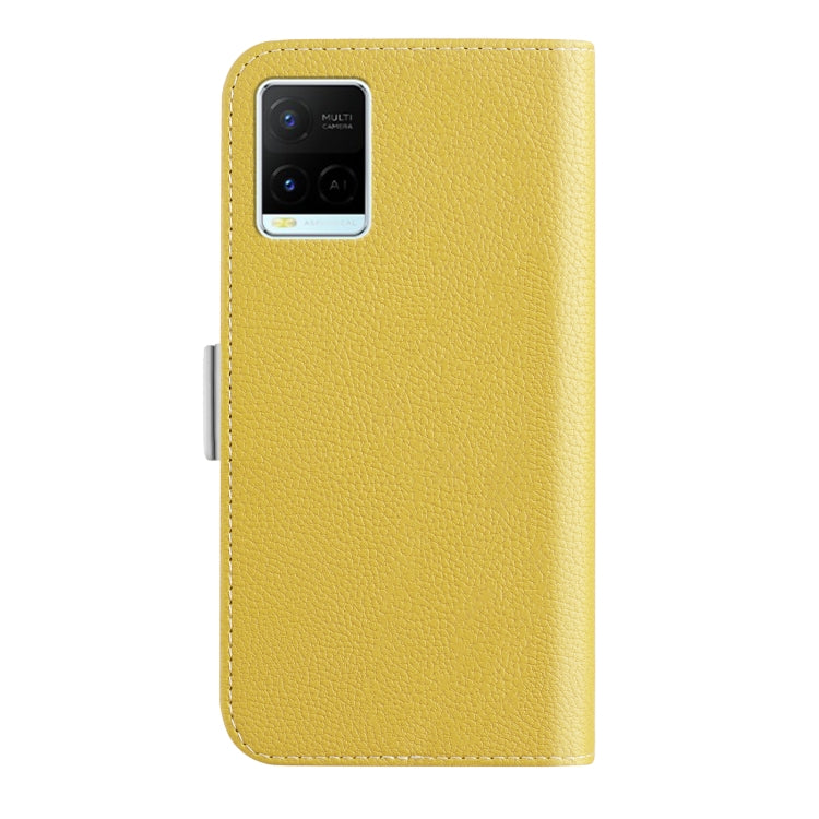 For vivo Y21 2021 Foreign Candy Color Litchi Texture Leather Phone Case