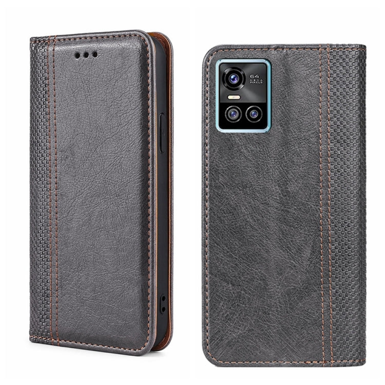 For vivo S10/S10 Pro Grid Texture Magnetic Flip Leather Phone Case