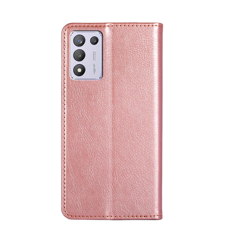 For PPO K9s / Realme Q3s Gloss Oil Solid Color Magnetic Leather Phone Case