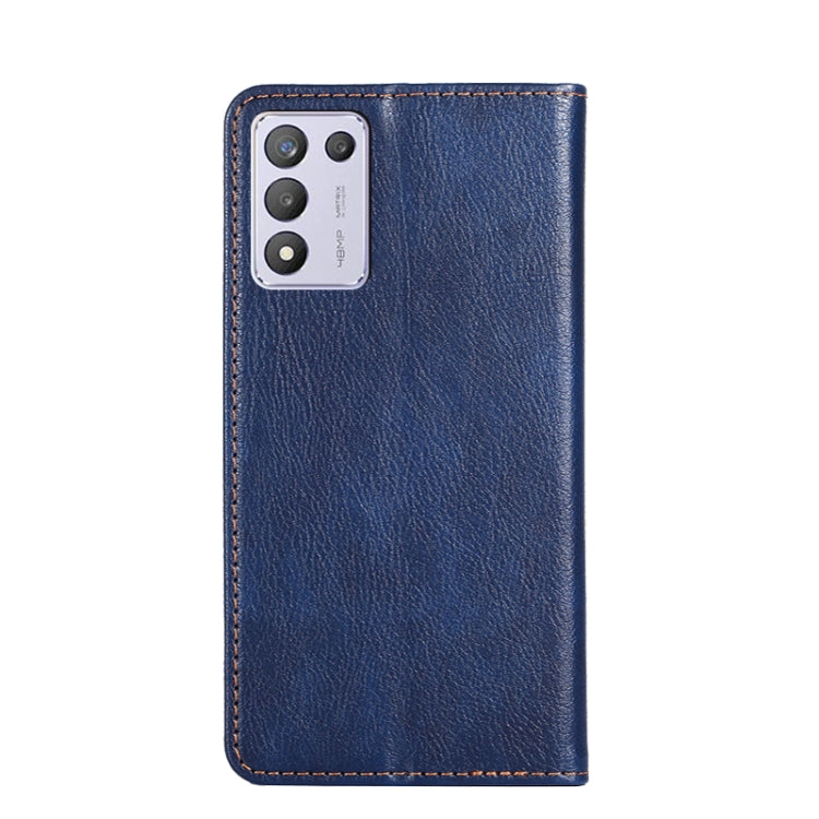 For PPO K9s / Realme Q3s Gloss Oil Solid Color Magnetic Leather Phone Case