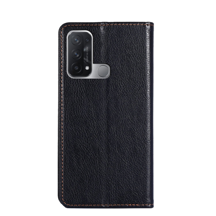 For OPPO Reno5 A Gloss Oil Solid Color Magnetic Leather Phone Case
