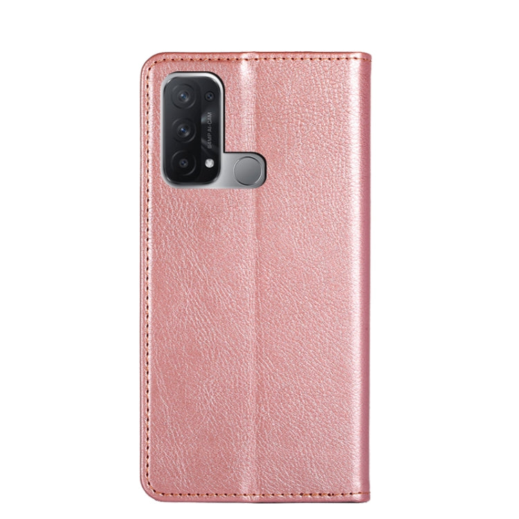 For OPPO Reno5 A Gloss Oil Solid Color Magnetic Leather Phone Case