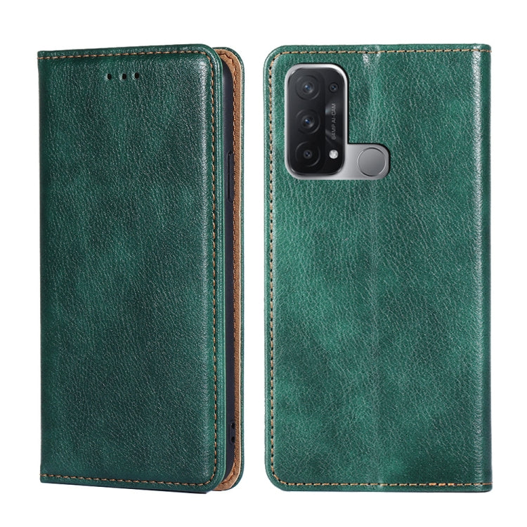 For OPPO Reno5 A Gloss Oil Solid Color Magnetic Leather Phone Case
