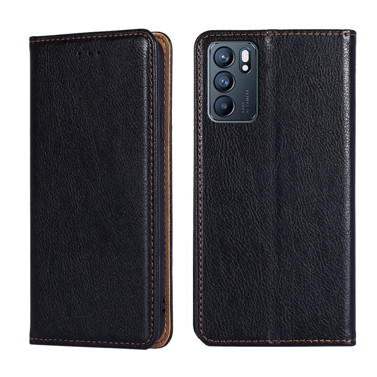 For OPPO Reno6 5G Gloss Oil Solid Color Magnetic Leather Phone Case