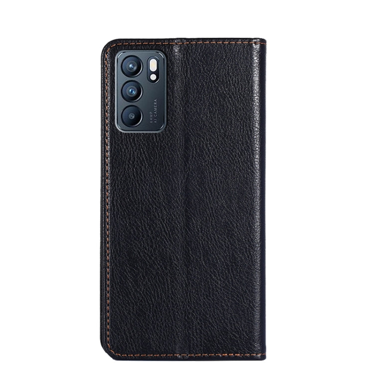 For OPPO Reno6 5G Gloss Oil Solid Color Magnetic Leather Phone Case