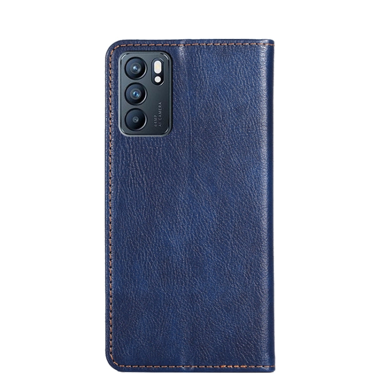 For OPPO Reno6 5G Gloss Oil Solid Color Magnetic Leather Phone Case