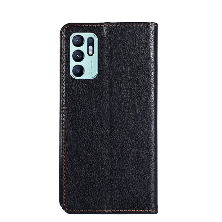 For OPPO Reno6 4G Gloss Oil Solid Color Magnetic Leather Phone Case