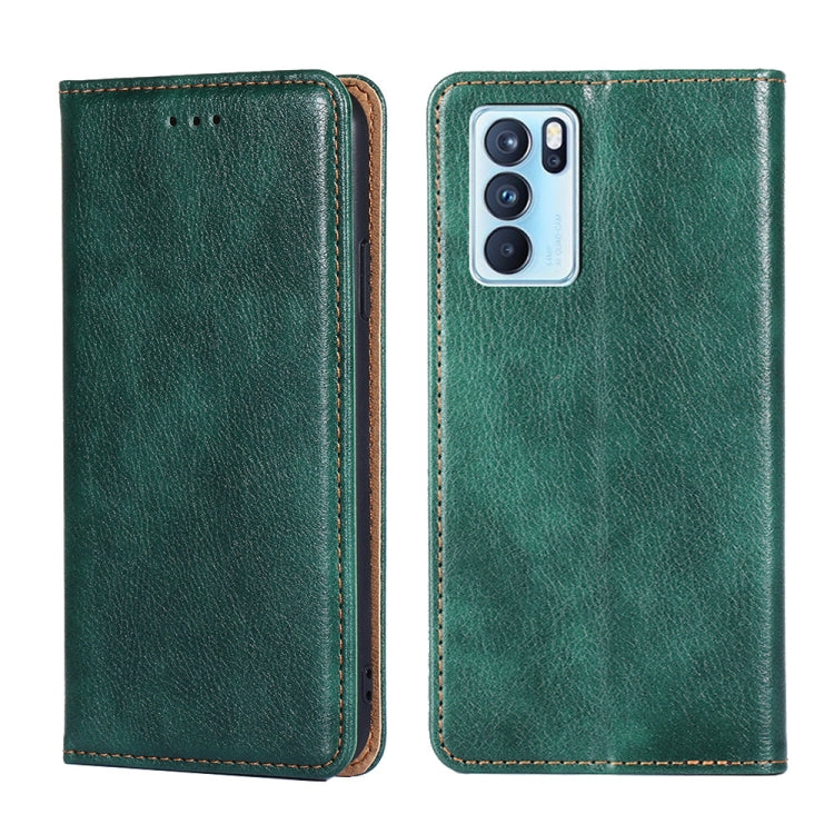 For OPPO Reno6 Pro 5G Gloss Oil Solid Color Magnetic Leather Phone Case