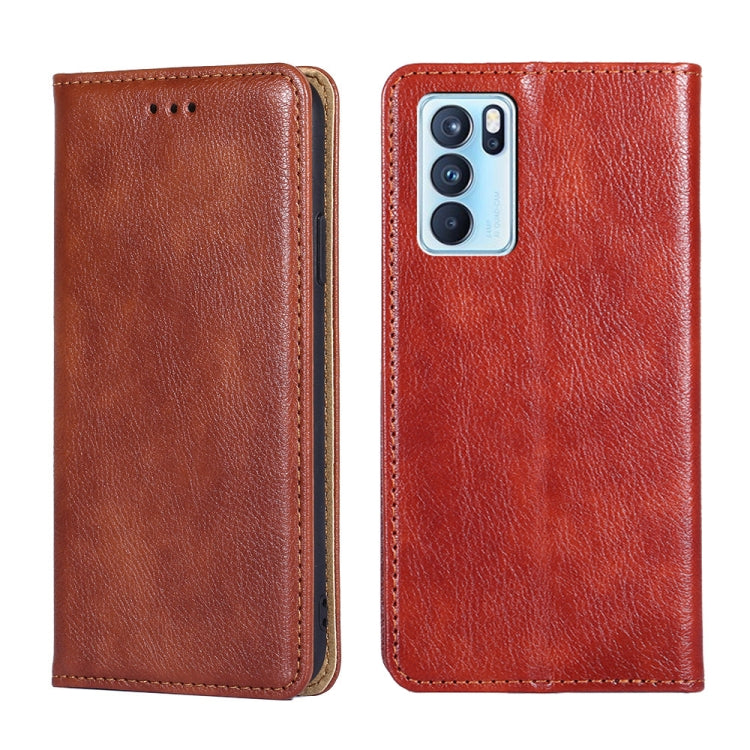 For OPPO Reno6 Pro 5G Gloss Oil Solid Color Magnetic Leather Phone Case