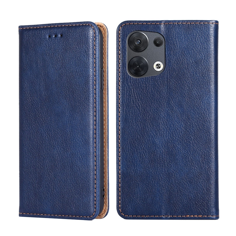 For OPPO Reno8 5G Gloss Oil Solid Color Magnetic Leather Phone Case