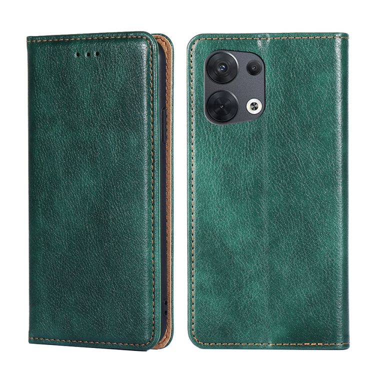 For OPPO Reno8 5G Gloss Oil Solid Color Magnetic Leather Phone Case
