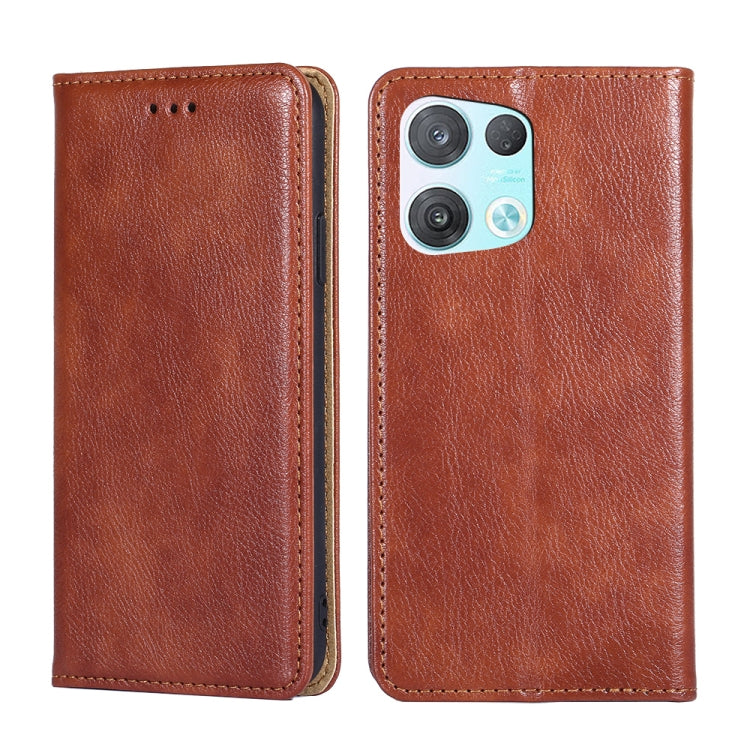 For OPPO Reno8 Pro 5G Gloss Oil Solid Color Magnetic Leather Phone Case