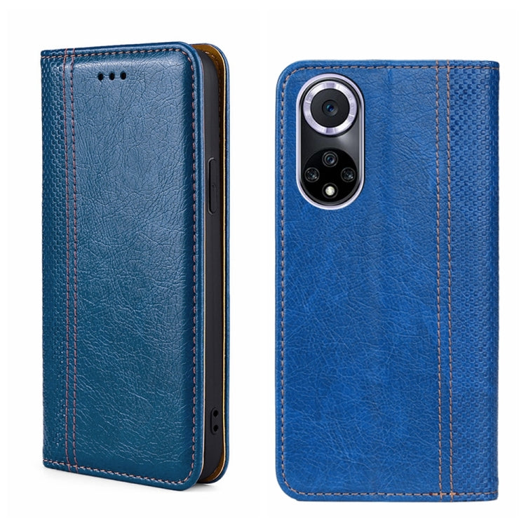 For Huawei nova 9 Grid Texture Magnetic Flip Leather Phone Case