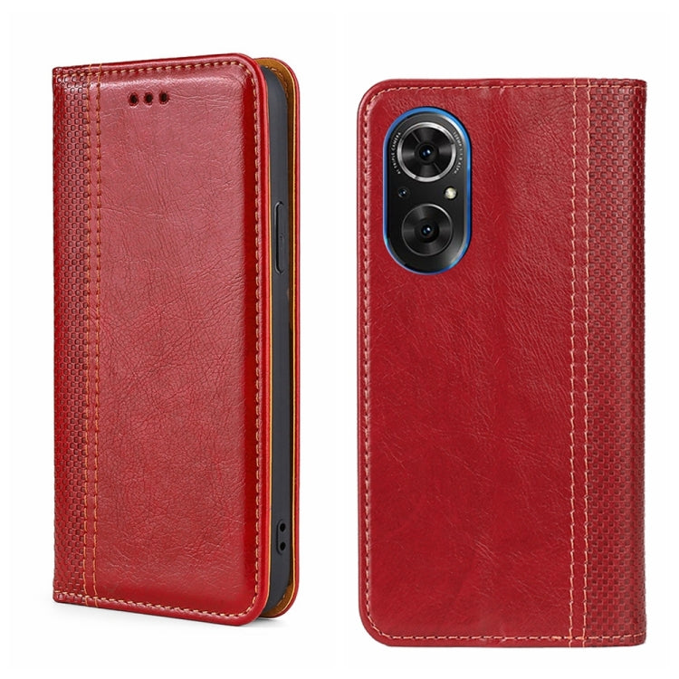 For Honor 50 SE Grid Texture Magnetic Flip Leather Phone Case