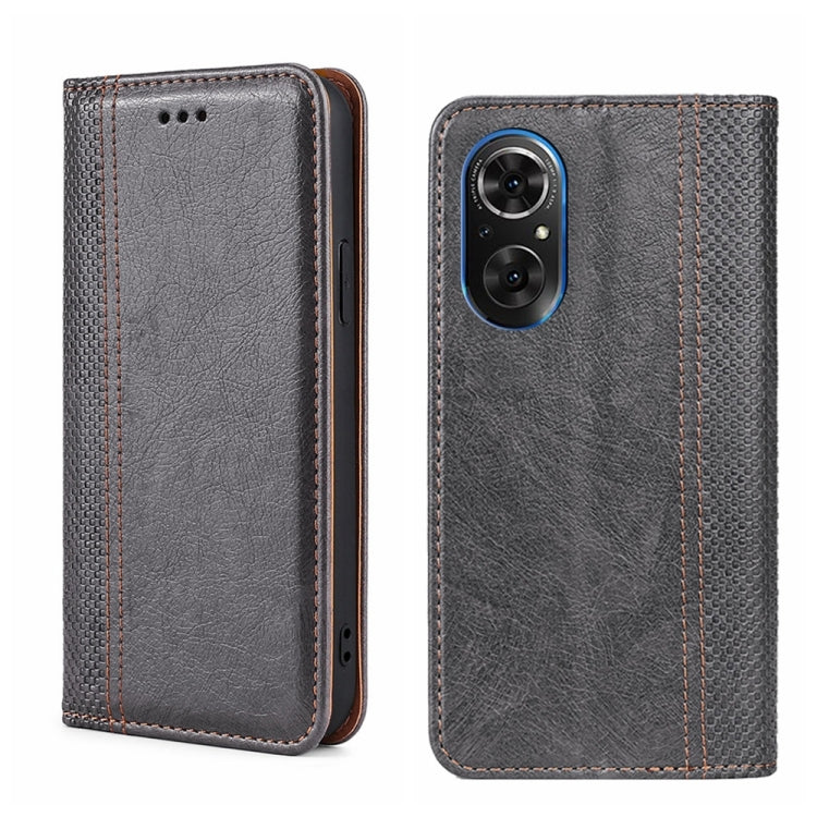 For Honor 50 SE Grid Texture Magnetic Flip Leather Phone Case