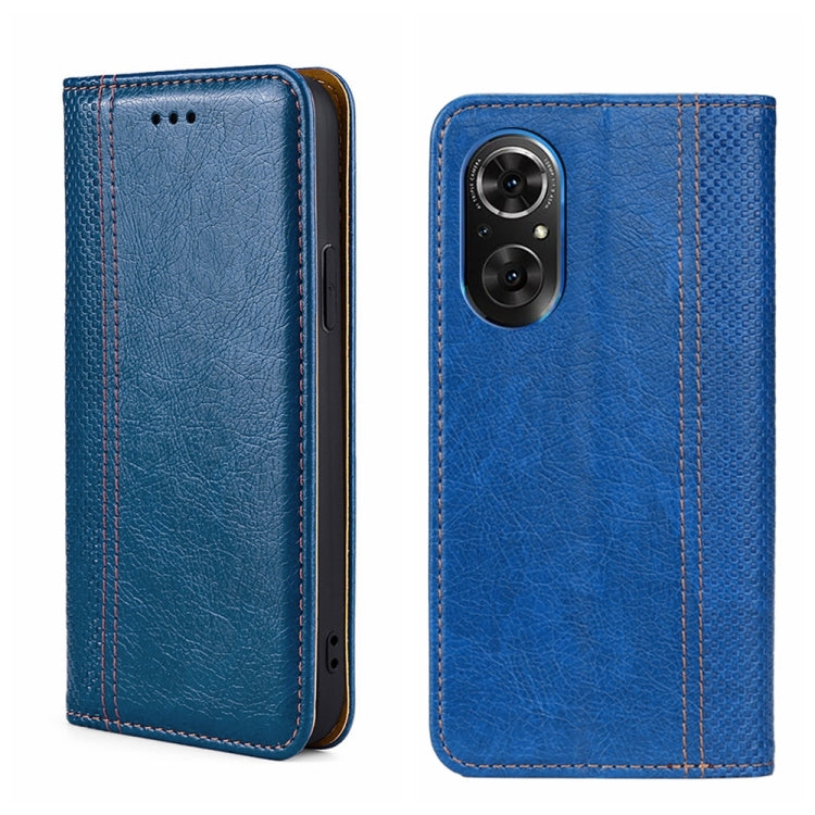 For Honor 50 SE Grid Texture Magnetic Flip Leather Phone Case