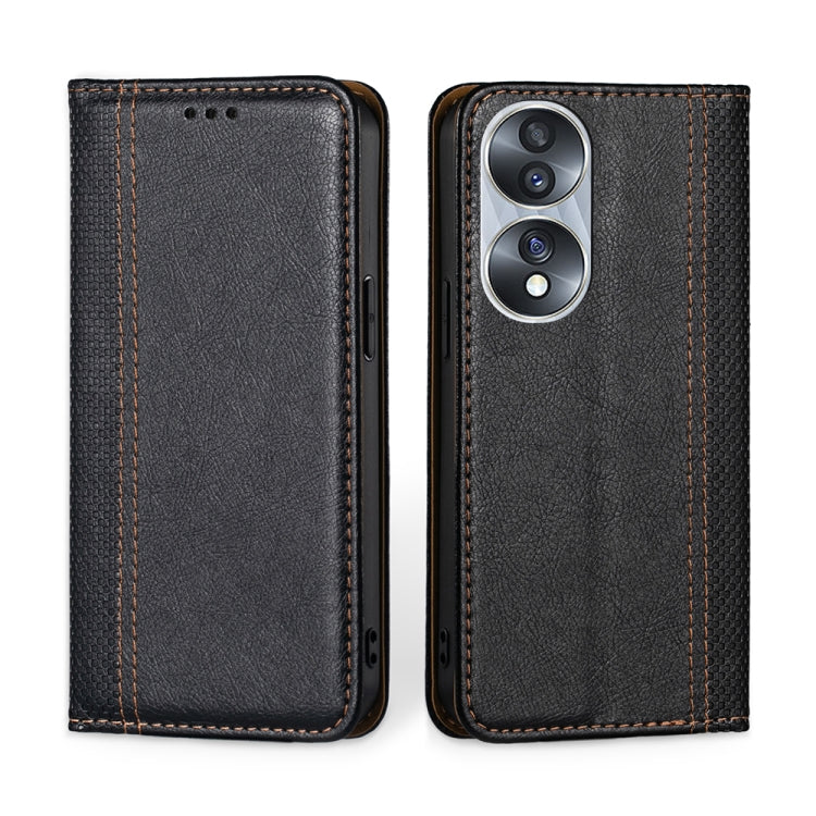 For Honor 70 Grid Texture Magnetic Flip Leather Phone Case