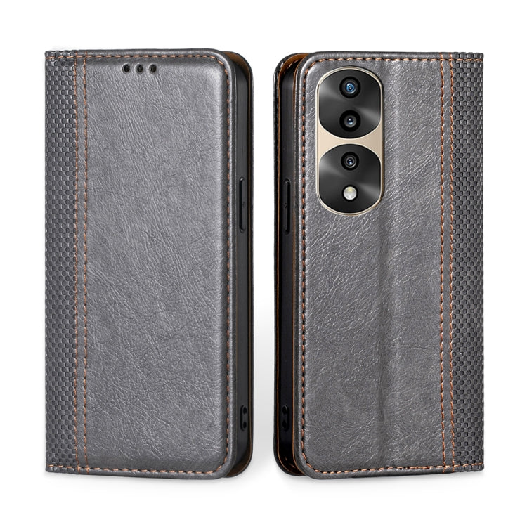 For Honor 70 Pro/70 Pro+ Grid Texture Magnetic Flip Leather Phone Case