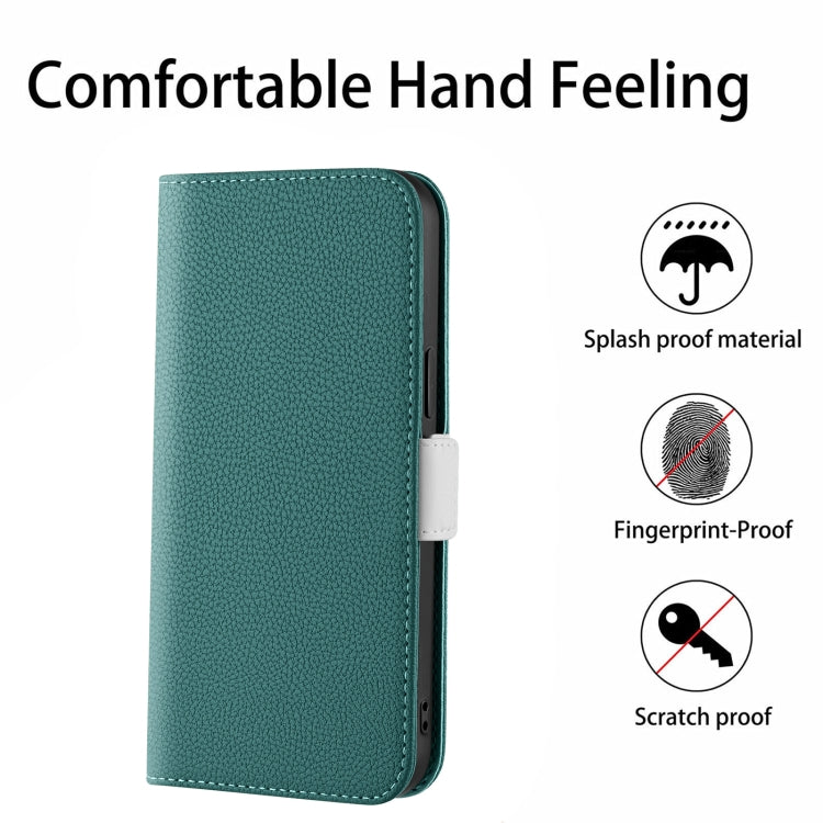 For iPhone 13 Candy Color Litchi Texture Leather Phone Case