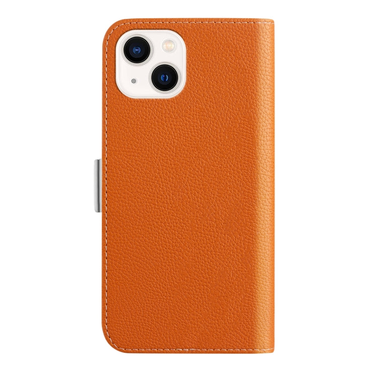 For iPhone 13 Candy Color Litchi Texture Leather Phone Case