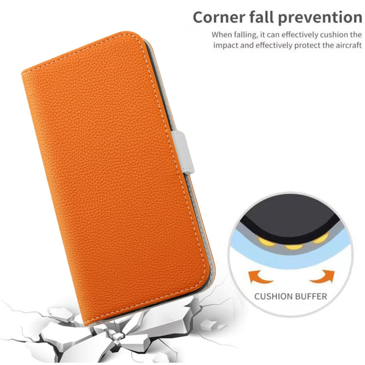 For iPhone 13 Candy Color Litchi Texture Leather Phone Case