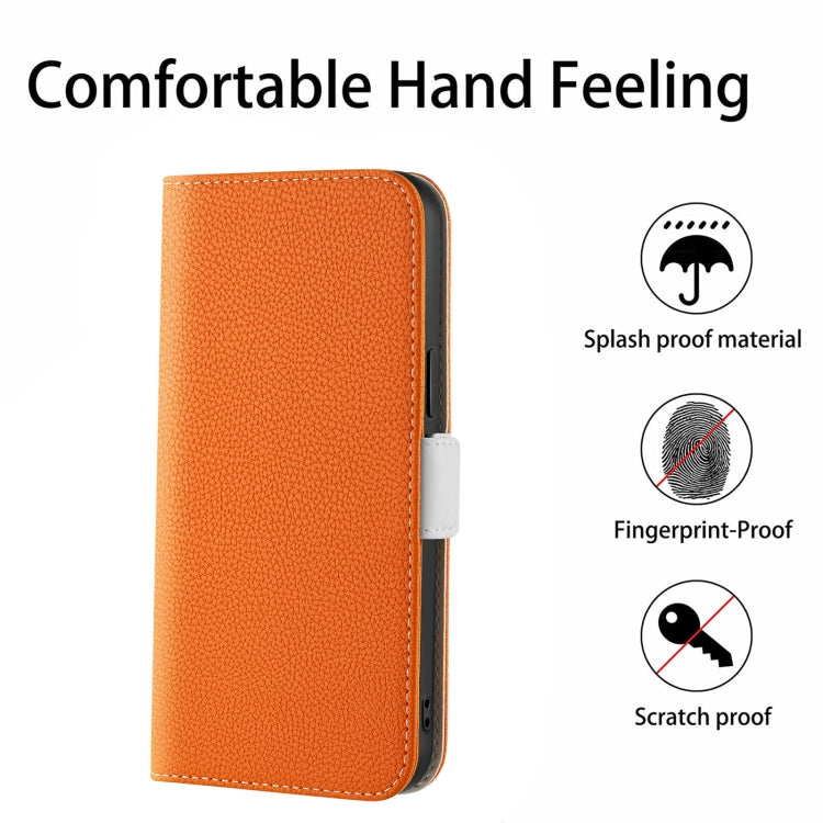 For iPhone 13 Candy Color Litchi Texture Leather Phone Case
