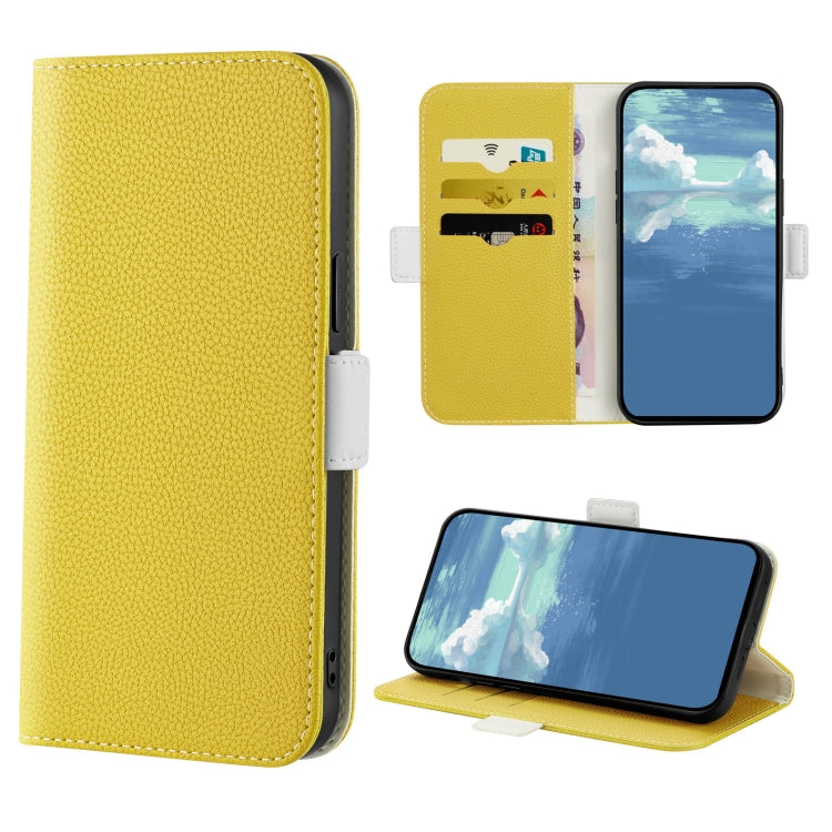 For iPhone 13 Candy Color Litchi Texture Leather Phone Case