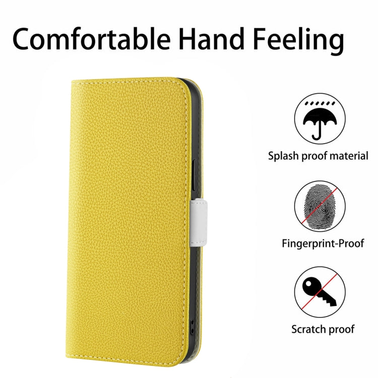 For iPhone 13 Candy Color Litchi Texture Leather Phone Case