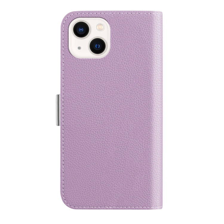For iPhone 13 Candy Color Litchi Texture Leather Phone Case