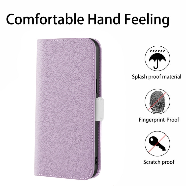 For iPhone 13 Candy Color Litchi Texture Leather Phone Case