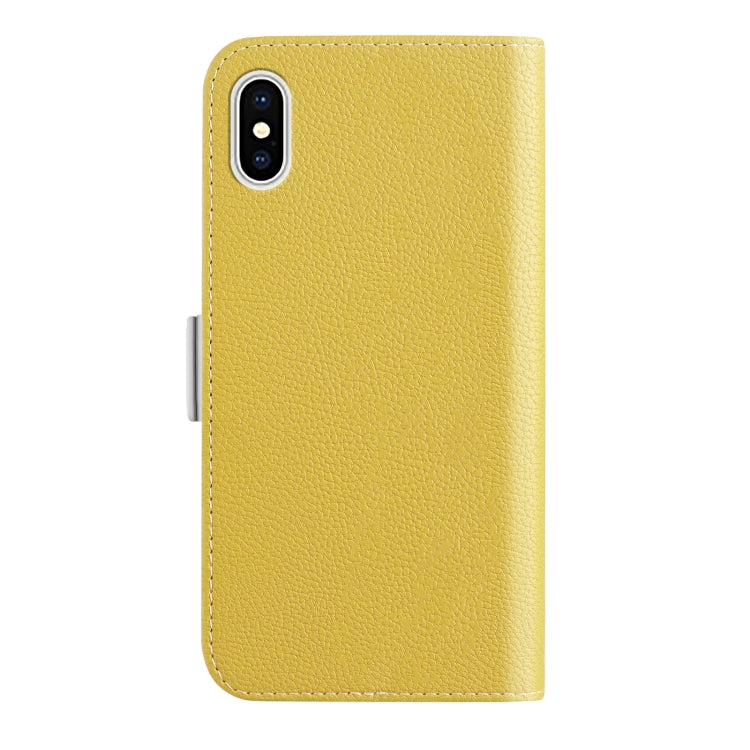 For iPhone X / XS Candy Color Litchi Texture Leather Phone Case