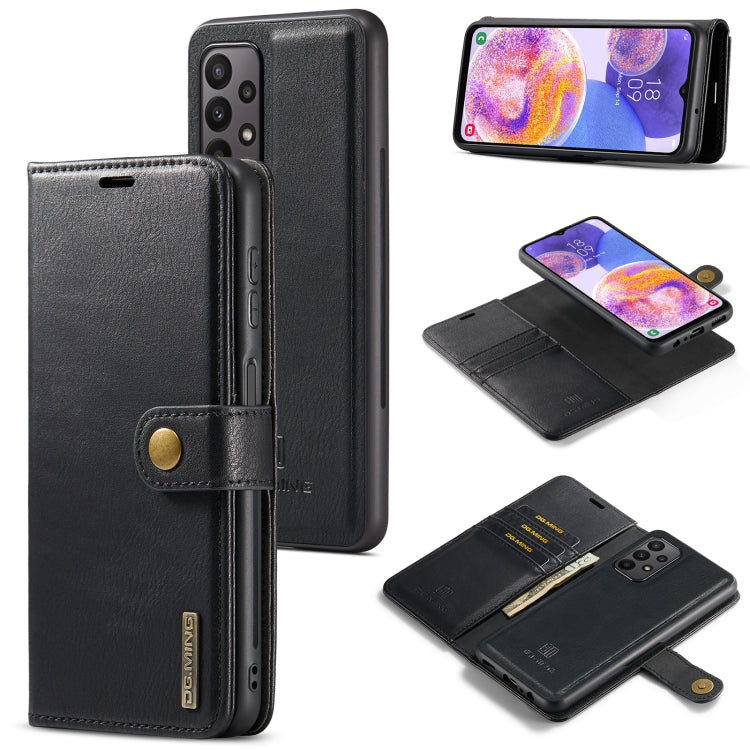 For Samsung Galaxy A23 5G DG.MING Crazy Horse Texture Detachable Magnetic Leather Phone Case