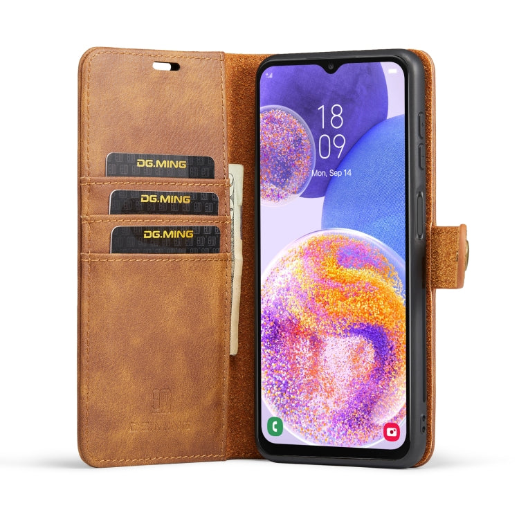 For Samsung Galaxy A23 5G DG.MING Crazy Horse Texture Detachable Magnetic Leather Phone Case