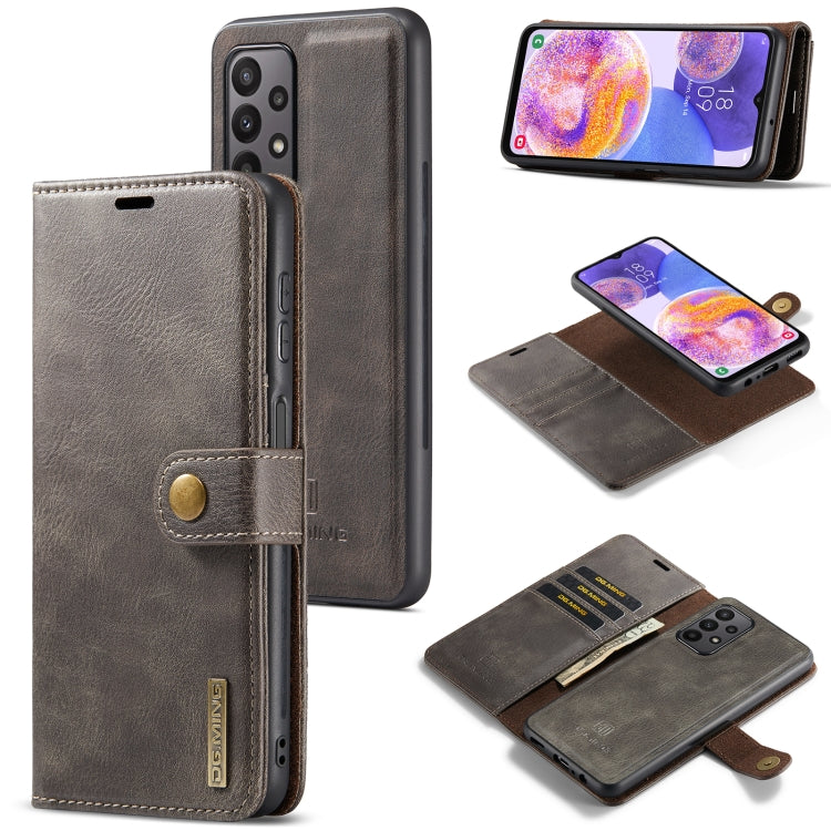 For Samsung Galaxy A23 5G DG.MING Crazy Horse Texture Detachable Magnetic Leather Phone Case