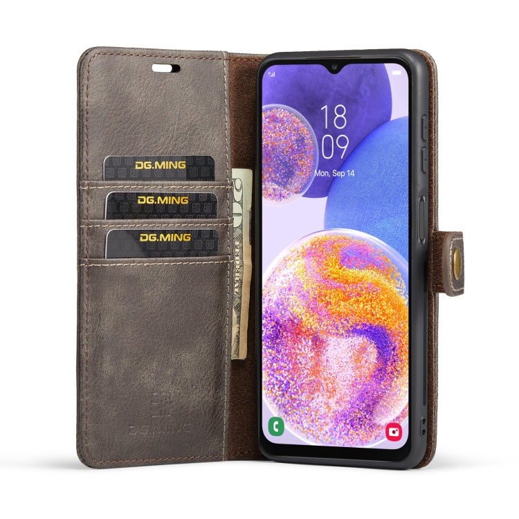 For Samsung Galaxy A23 5G DG.MING Crazy Horse Texture Detachable Magnetic Leather Phone Case