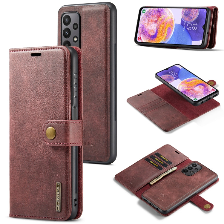 For Samsung Galaxy A23 5G DG.MING Crazy Horse Texture Detachable Magnetic Leather Phone Case
