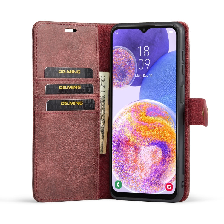 For Samsung Galaxy A23 5G DG.MING Crazy Horse Texture Detachable Magnetic Leather Phone Case