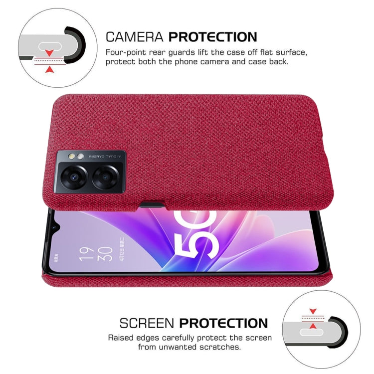 For OPPO A57 5G Cloth Coated Hard Plastic Phone Case