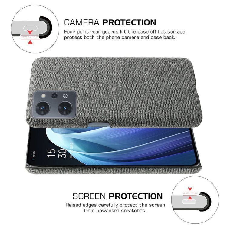 For OPPO Reno7 A Cloth Coated Hard Plastic Phone Case