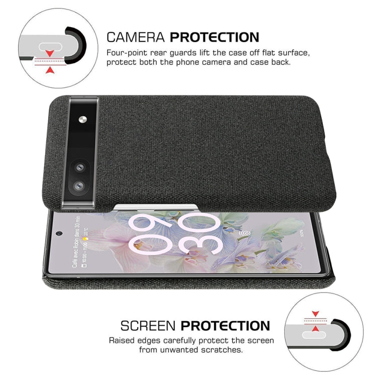 For Google Pixel 6a Cloth Coated Hard Plastic Phone Case