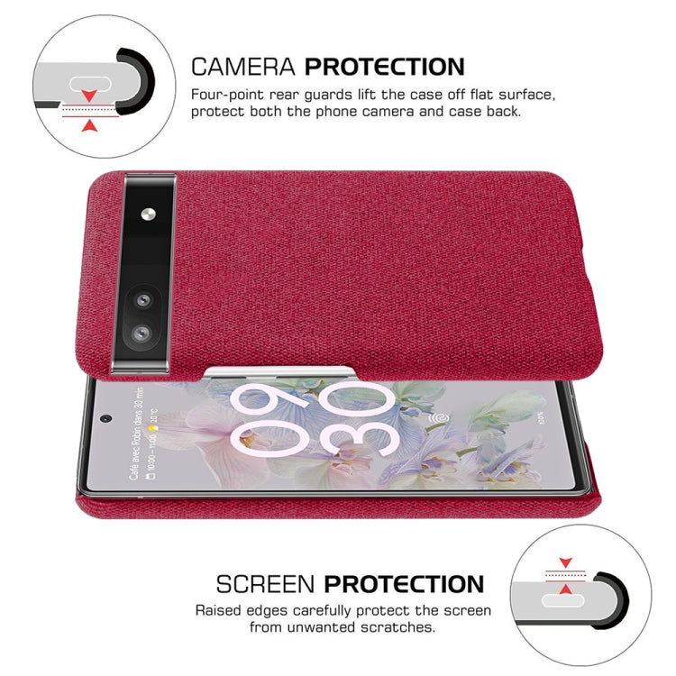 For Google Pixel 6a Cloth Coated Hard Plastic Phone Case